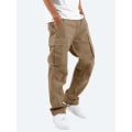 Miniatyrbilde 5 av 5: Men's Drawstring Multi-Pocket Polyester Cargo Pants mørk rød XXXXXL