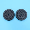Miniatyrbillede 3 af 4: 2 stk. Universallejehjul Fitnessudstyrsdel Slidfast Remskiveudskiftningsdele til Gym Fitness Sort