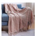 Pikkukuva 1 / 5: Inya Slängfilt Strukturerad Solid Mjuk Soffa Soffa Överdrag Dekorativ nordisk stickad filt Tyngd juldekor Plädar diamond pink 127x172cm