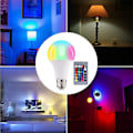 Miniatyrbillede 3 af 5: Fuldfarve LED-pærer (en gruppe på 3), 12w Rgbw dæmpbar LED-pære E27 fjernbetjening omgivende lys med opbevaring og timerfunktioner, 7 lysstyrker