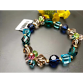 Miniatyrbillede 2 af 3: 50 stk 4 mm glas krystal firkantede kube perler gør det selv smykker gør mix farve