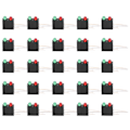 Miniatyrbillede 1 af 8: 100 stk. sorte firkantede LED-holdere med dobbelte huller og buet base, 3 mm røde og grønne lys