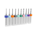 Miniatyrbilde 5 av 5: 1.1mm-2.0mm PCb Cnc Print Circuit Board Carbide Micro Drill Bits Verktøysett 10stk Multicolor