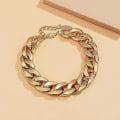 Miniatyrbild 3 av 5: Punk Cuban Link Chain Choker Halsband Guld Lätt Chunky Oval Chain Link Halsband Statement Hip Hop smycken