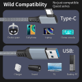 Miniatyrbilde 4 av 5: Link-kabel for Oculus Quest 2, rask lading & dataoverføring via PC USB-C 3.2 Gen1 5gbps PD overføringsladekabel VR-hodetelefon Link-kabel Grey 3M