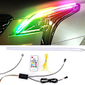 Pikkukuva 5 / 5: 2kpl peräkkäiset virtaavat Rgb-päiväajovalot Drl multi led-suunnatut suuntavilkut ajovaloihin 30cm