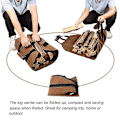 Miniatyrbillede 3 af 5: Stor Canvas Log Carrier Bag, 38x18 Heavy Duty Voksbehandlet Pejs Brænde Mulepose Til Indendørs Brændeovne Udendørs