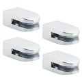 Miniatyrbillede 1 af 5: 4 stk Glasklemme Glashyldebeslag til 5-10 mm tykt glas, justerbar glasclips D form flad bagside til glas