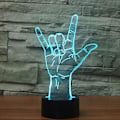 Miniatyrbillede 1 af 5: 3d Jeg elsker dig tegnsprog Natlys Touch Bord Skrivebord Optisk illusion Lamper 7 farveskiftende lys Hjem dekoration Jul fødselsdagsgave