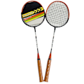 Miniatyrbilde 1 av 5: 2stk Sportsbadmintonracket Sklisikkert håndtak Racket for utendørs spill Orange