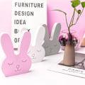 Miniatyrbillede 5 af 5: Träkaninprydnader Desktop Heminredning Söt tecknad nordisk stil Grey