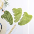 Pikkukuva 5 / 5: Natural Gua Sha Kit kasvoille Guasha sieni jade kivi hieronta kampatyökalut vartaloakupunktio stick Kauneus terveys guassi kaavin Package 8