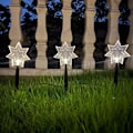 Pikkukuva 1 / 3: Tähti- tai lumihiutale-LED-puutarhavalot – LED-polkukoriste Puutarhan nurmikkopatio – Joulun hehkuvat joulukoristeet Seven pointed star