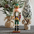 Miniatyrbillede 4 af 4: 30 cm Nøddeknækker Puppet Tin Soldat Træ Valnød Mand Lille Ornament C