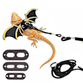 Miniatyrbild 1 av 4: Läder Reptil Lizard Sele, Bardu Dragon Sele Justerbar Lizard koppel För smådjur Amfibier Ödlor Reptiler, Tre Tillbehör Specifikationer