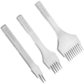 Pikkukuva 4 / 5: 3 kpl Nahkainen askartelurei'itys, valkoinen teräksinen set Leathercraft sarjat, 2/5/10 hammasta 3.85mm