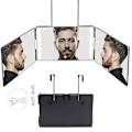Miniatyrbild 2 av 5: Way Mirror For Self Hair Cutting 360 Mirror With Led Lights, Trifold Self Haircut