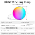 Miniatyrbilde 4 av 5: Smart WIFI LED Rundt Taklys RGBCW Dimbar TUYA Home Ambient Light