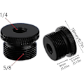 Miniatyrbillede 2 af 5: 2 stk mikrofonstativadapter 1/4 hun til 5/8 hanskrue gevindadapter Stativskrue