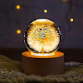 Miniatyrbild 3 av 5: Pissenlit Fleur Cristal Verre Rsine Lentille Boule Avec Support Mre Cadeau Cadeau De Nol Pour Les Invits - Copines Et Enfants - Veilleuse