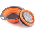 Miniatyrbild 1 av 5: 2 Foldable And Non-toxic Kitchen Colanders, Easy To Clean, 2 Sizes With Orange