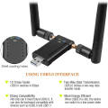 Miniatyrbillede 3 af 4: Wifi Dual Band Antenne 1200mbps Wifi Adapter Usb Til Pc Laptop Univeral