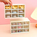 Miniatyrbillede 4 af 5: 6/9 Grid Desktop Opbevaringsboks Smykkeskuffe Støvtæt Pearl Beads Organizer Rose Red Nine Grid