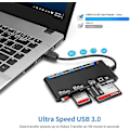 Miniatyrbild 4 av 5: Kortläsare USB 3.0, 7 i 1 minneskortläsare, USB 3.0 High Speed ​​Cf/
