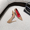 Miniatyrbillede 1 af 3: Kvinder Red Sole Pumps Bund spidstå Sort højhælede sko 8cm 38 Shallow