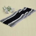 Miniatyrbilde 2 av 2: Herre vinter stripete skjerf dusk Langt skjerf Frynse sjal Wrap Stole Black