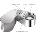Miniatyrbillede 2 af 5: 2 pakke 40x belyst guldsmed Led Uv Lup Lup Forstørrelsesglas Juvelerer Forstørrelsesglas