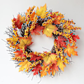 Miniatyrbillede 2 af 5: Thanksgiving Simulering Flower Ring Autumn Door Hanging