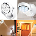 Miniatyrbillede 1 af 2: 6v 7 lysdioder trådløs bevægelse aktiveret sensor lys lampe 360 ​​graders rotation væglamper Hvid veranda lys indendørs udendørs belysning