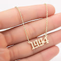 Miniatyrbild 1 av 5: 1980-2019 Birth Year Number Charm Pendant Stainless Steel Chain Necklace Jewelry Golden 1994