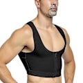 Miniatyrbillede 1 af 5: Mænd Gynækomasti Shaper Ny slankende brystkontrol bryster Shapewear Undertøj Mavebælte Krogkontrol Zip Black M