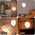 Miniatyrbillede 4 af 5: Bevægelsessensor Lys Led Usb Natlys Genopladelig Lampe Til Køkken Soveværelse Trapper Skab Entre Skab Garderobe Natlys 2PC Warm and white