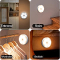 Miniatyrbillede 4 af 5: Bevægelsessensor Lys Led Usb Natlys Genopladelig Lampe Til Køkken Soveværelse Trapper Skab Entre Skab Garderobe Natlys 2PC White