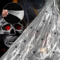 Pikkukuva 1 / 3: set Halloween spindelnät med 30 falska spindlar Lätt att fästa Stretch spindelnät Hem Spökhus Dekor 500g spindelnät