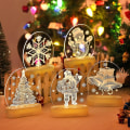 Miniatyrbilde 2 av 3: Julepynt til hjemmet Tre Elg 3d Akryl Nattlys Julegave Nyttår Home Decore String Lights Julenissen Ornament House