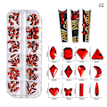 Miniatyrbillede 1 af 5: 3d Glitter Nail Art Ab/farverig Hotfix Rhinestones Flatback Crystal Diamond Gems Multi Size12 Gird Style 14