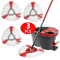 Miniatyrbild 1 av 5: Mikrofibermopphuvud för spinnmopp av O-ceder 3-Packs