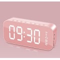 Miniatyrbild 1 av 2: Multifunktionell LED digital väckarklocka, Bluetooth högtalare, bordsbord med lysande elektronisk musikdosa pink