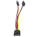 Miniatyrbillede 3 af 5: 15 Pin Sata Han til 2x Sata Hun Power Y-splitter kabeladapter
