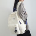 Miniatyrbilde 2 av 5: Kul tegneseriebroderi kvinner ryggsekk kvinne vanntett nylon skulderveske Kawaii reise boksekk skolesekk for tenåringsjenter white with pendant