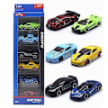 Miniatyrbillede 5 af 5: Hhcx-6 stk/sæt 1:64 Diecast Legering Sportslegetøjsbilmodel Julepynt Mini Børneskydebilsæt Multi-stil gave til børn B Set Meal