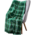 Miniatyrbillede 1 af 5: St. Patrick's Day Soft Throw Blanket: Greens Of Ireland Clovers And Shamrocks Design (shamrock Shenanigans) Traditional Plaid 40*30inch