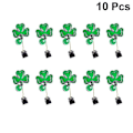Pikkukuva 3 / 3: 10 kpl Festival Clover Whisker Clips St Patrick's Day Parta Kiiltävä Riipus Clip Parta Koristeet