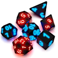 Miniatyrbillede 1 af 5: 7 stk/sæt Den elektroniske terningglød LED-terninger Magic Trick Pixels DND Board Rollespil MTG Bordspil 7 luminous dice*charging box