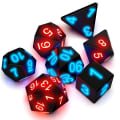Pikkukuva 1 / 5: 7kpl / set Elektroniset nopat hehkuvat LED-nopat Magic Pikselit DND Lautaroolipelit MTG Pöytäpelit 7 luminous dice*charging box