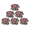 Miniatyrbillede 2 af 3: 6 stk Rose Broderi Badge Tøj Stof Patch Applikation Decor Diy